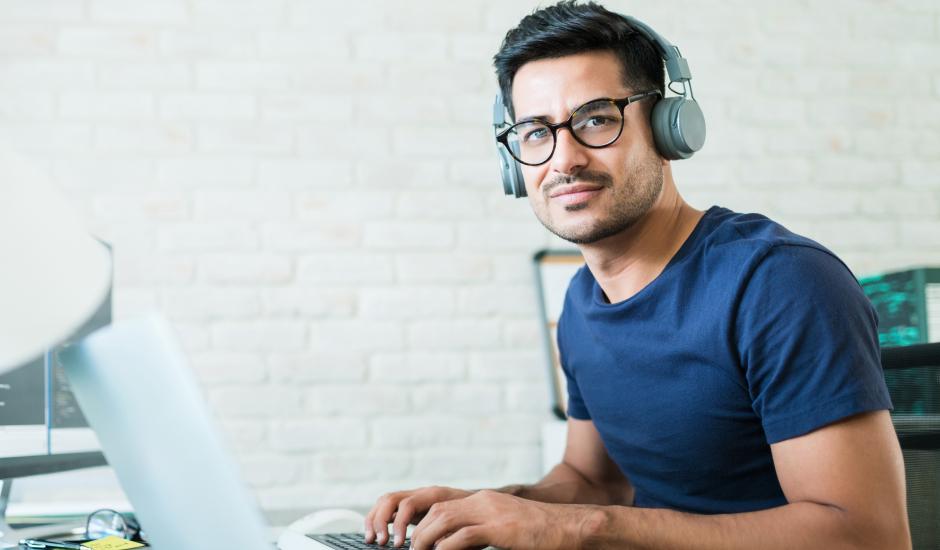 boy working at home